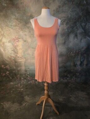 Venus Creamsicle Peach Tank Floral Back Dress  S